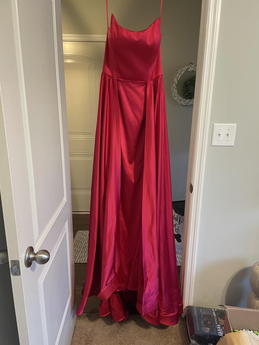 Jovani Size 10 Red A-line Dress on Queenly