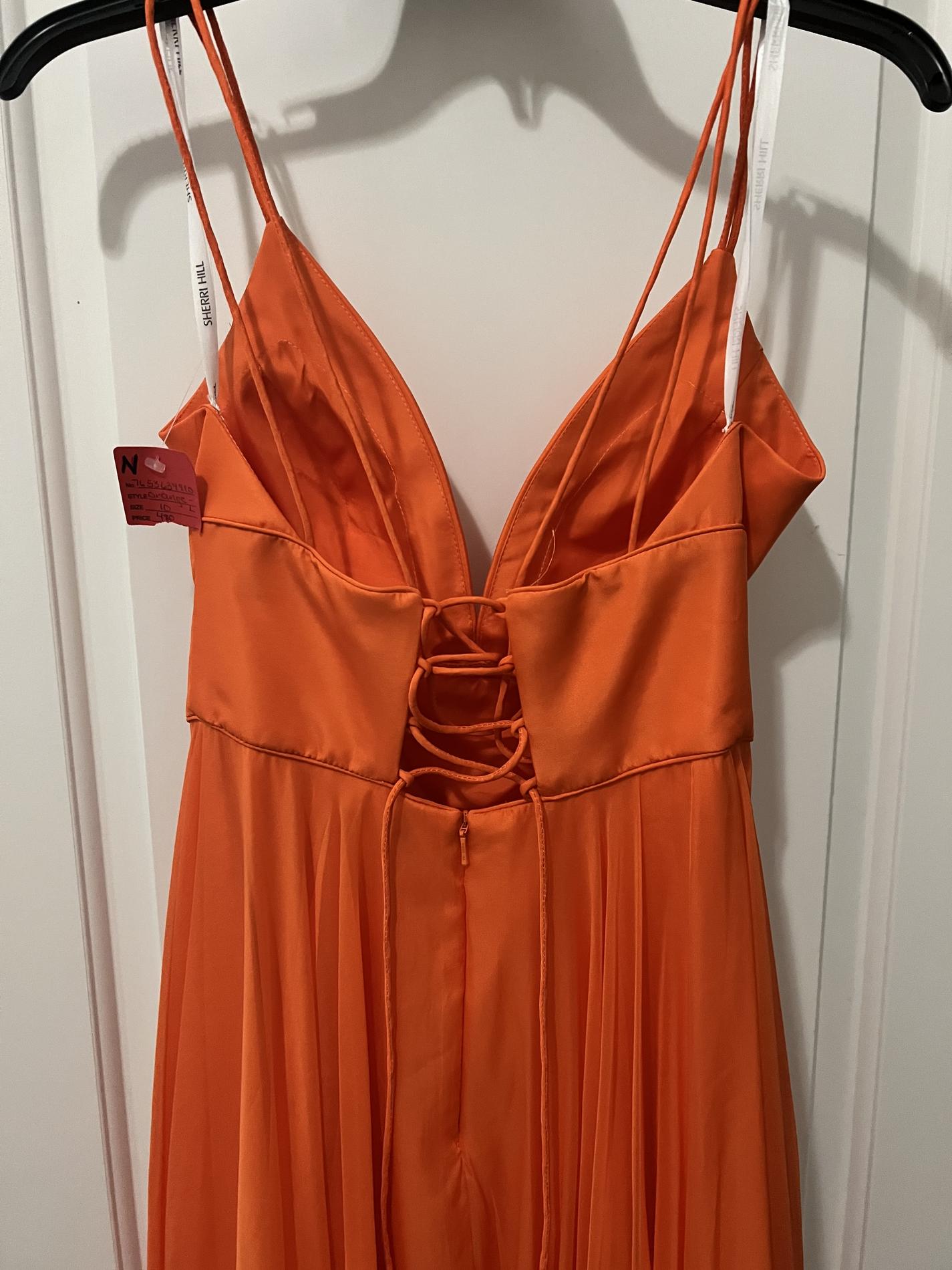 Sherri Hill Size 10 Prom Orange Floor Length Maxi on Queenly