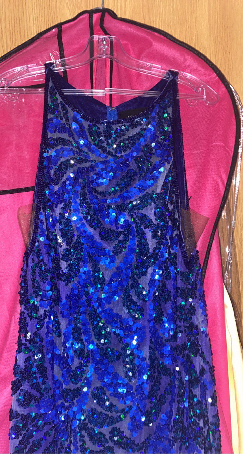 Jovani Size 14 Blue Floor Length Maxi on Queenly