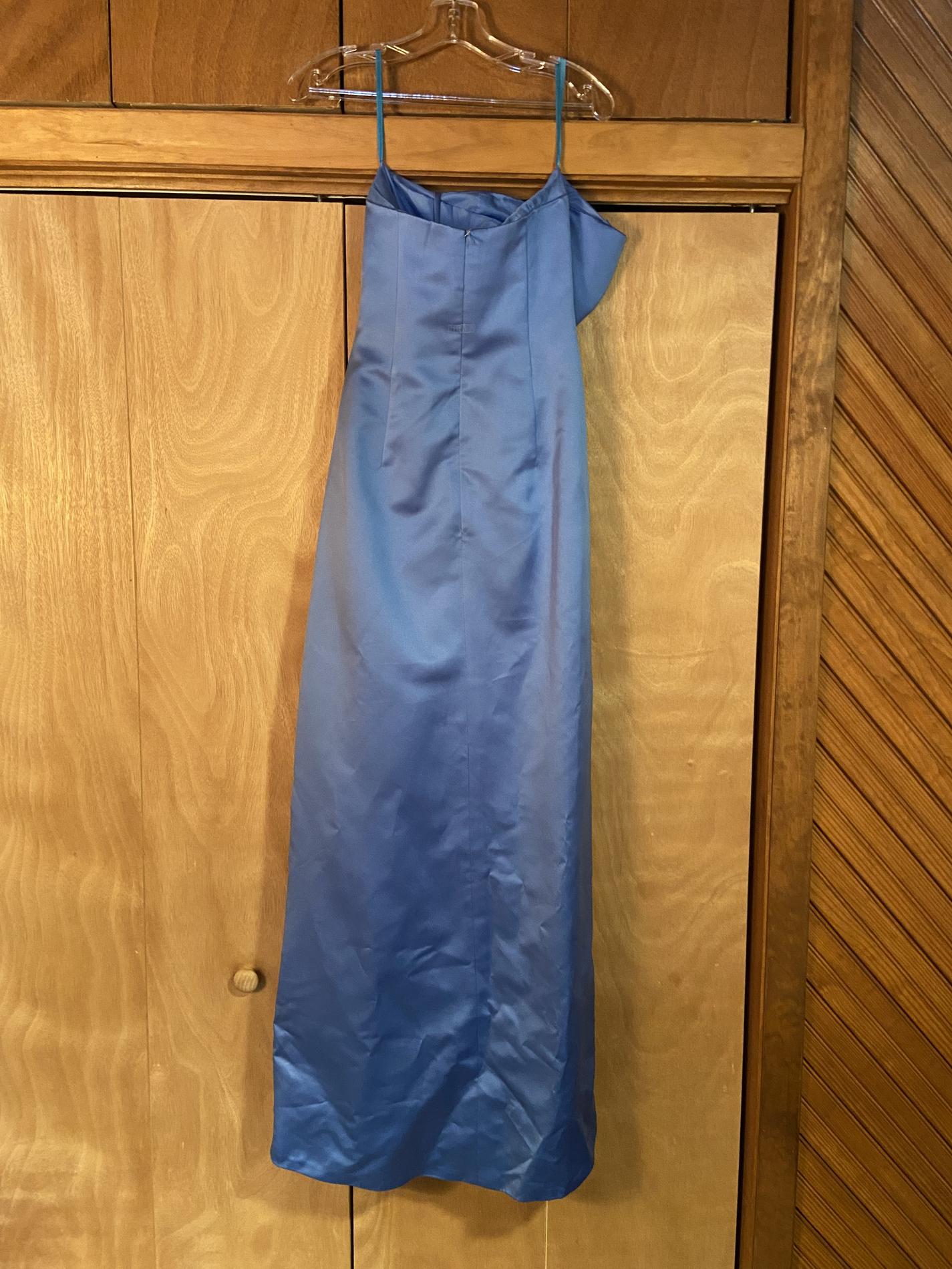 Impression Size 10 Strapless Satin Blue A-line Dress on Queenly