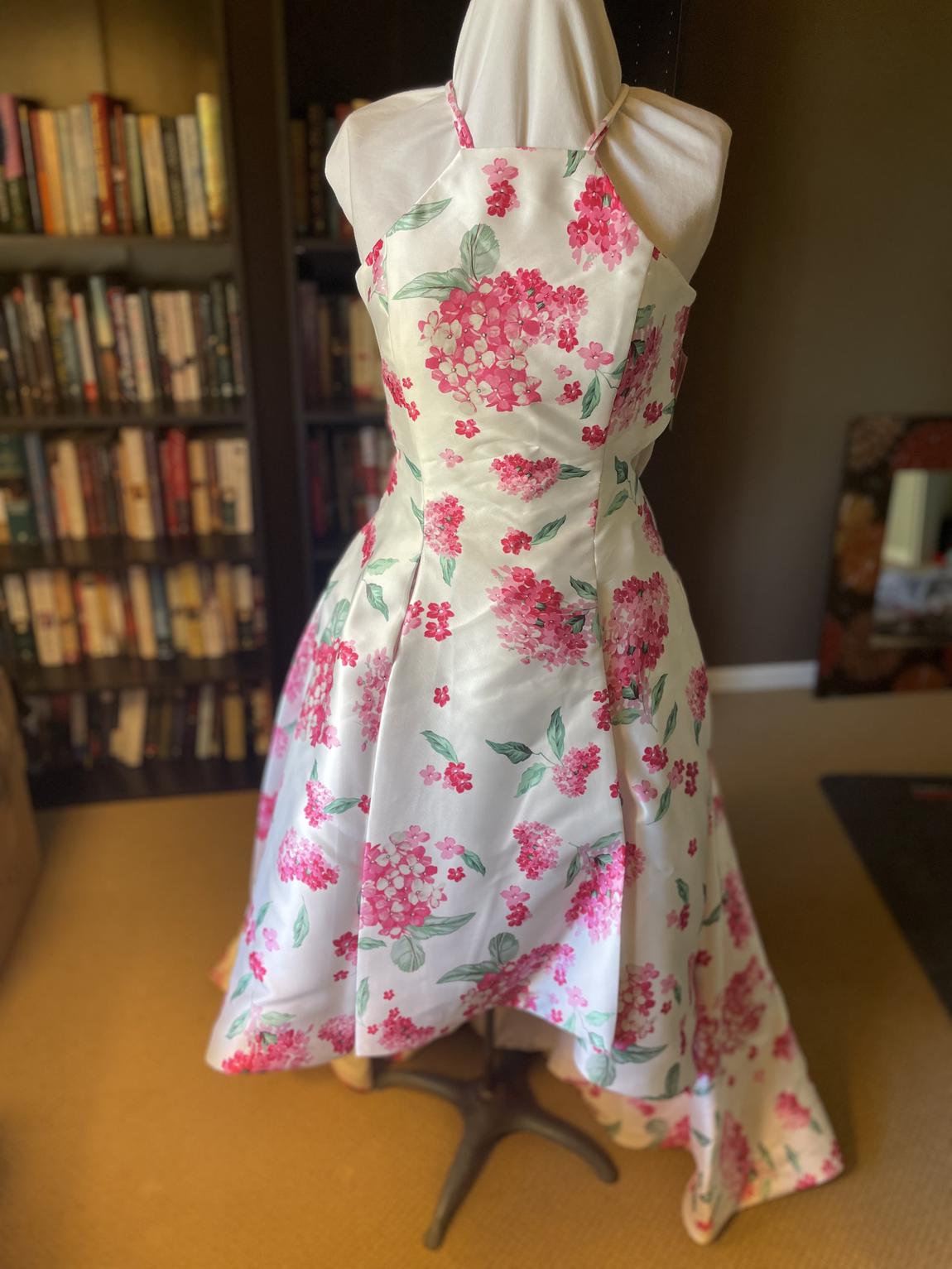 Clarisse Size 10 Floral White Dress With Train on Queenly