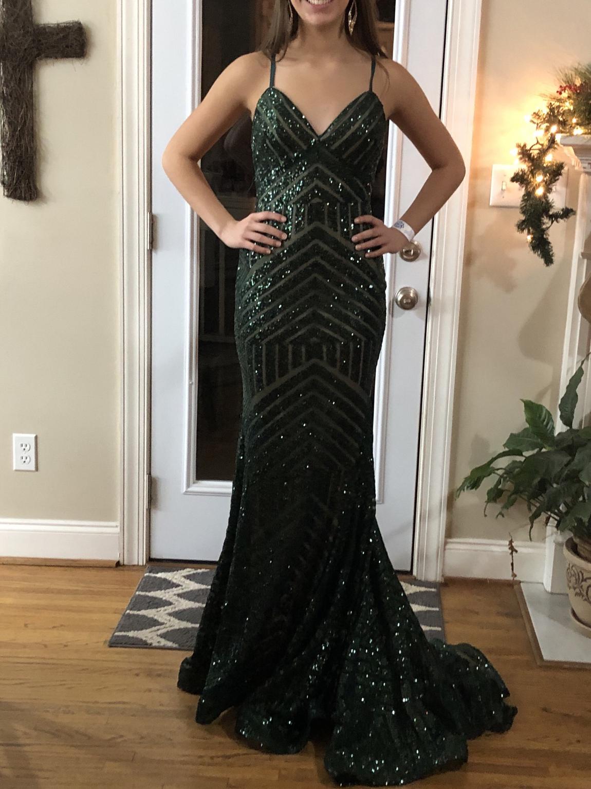Jovani Size 2 Prom Green Floor Length Maxi on Queenly