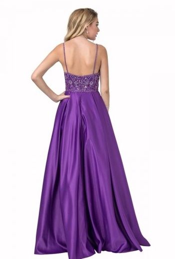 Style Natasha Coya Size 12 Prom Satin Purple A-line Dress on Queenly