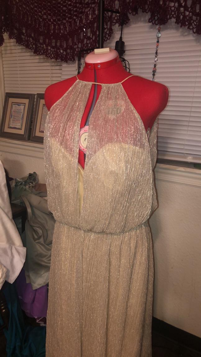 Allure Bridal Size 14 Gold A-line Dress on Queenly