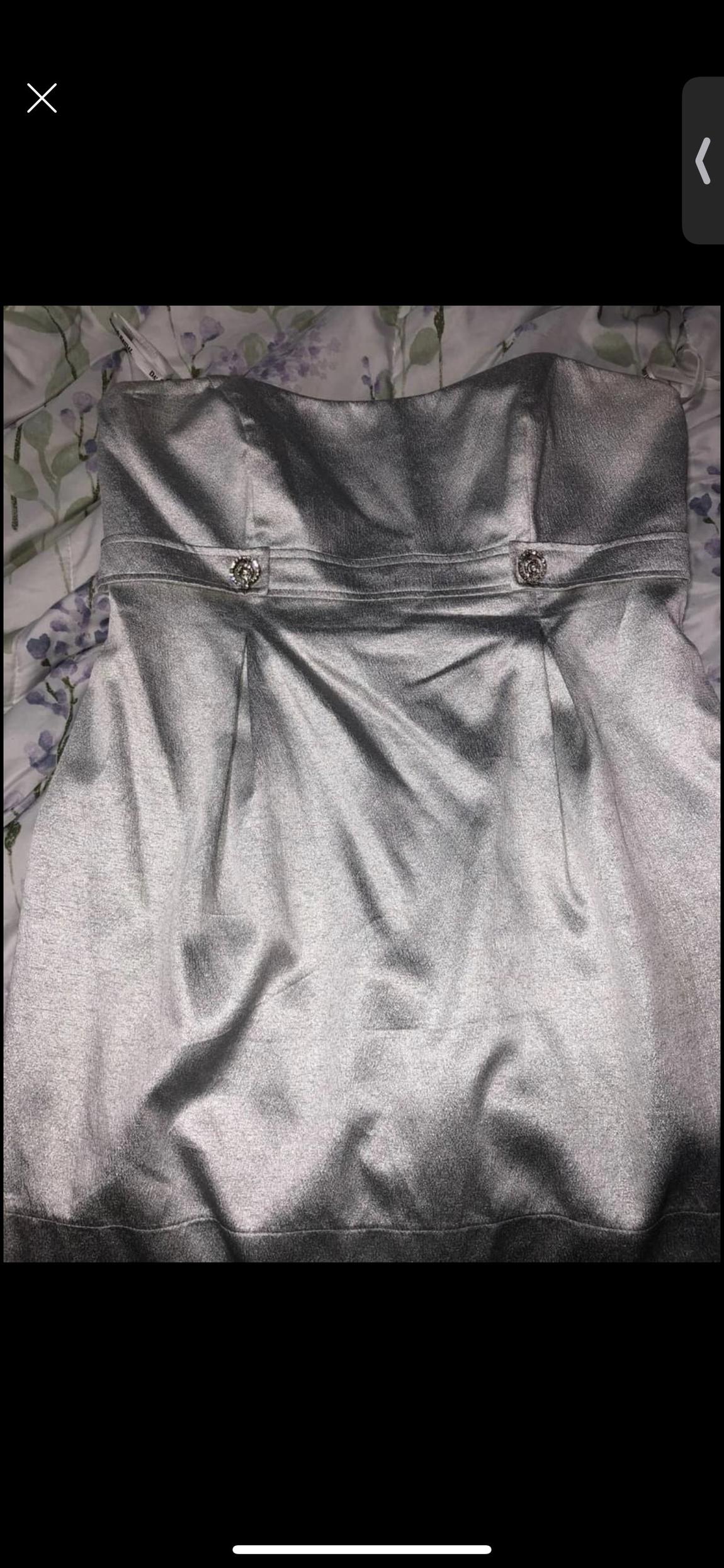Plus Size 16 Strapless Silver A-line Dress on Queenly