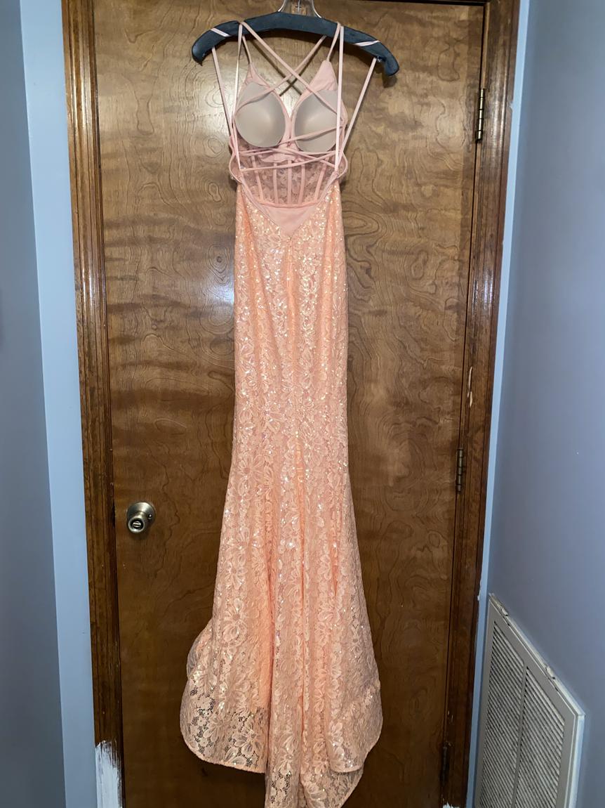 Lafemme Size 00 Sheer Orange A-line Dress on Queenly