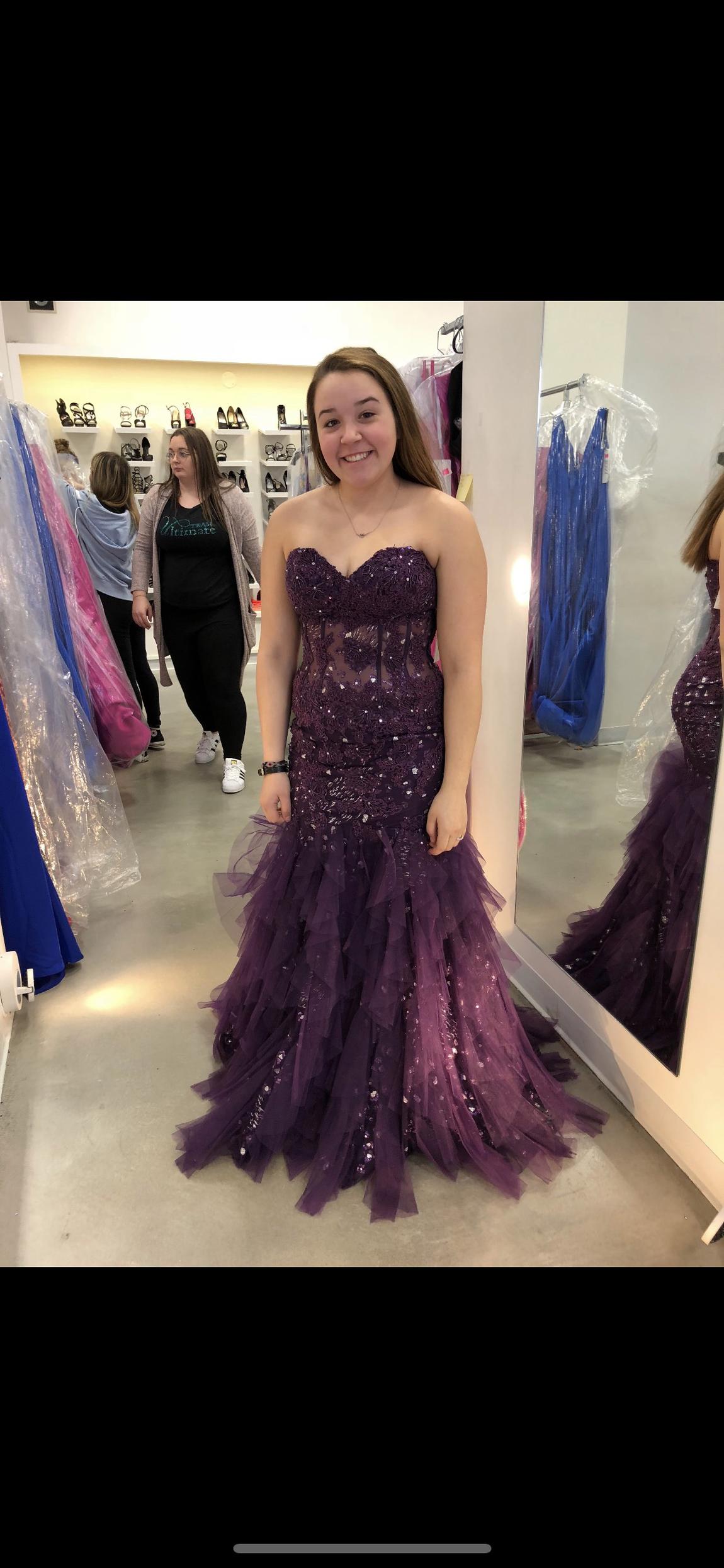 Jovani Size 10 Prom Purple Mermaid Dress on Queenly