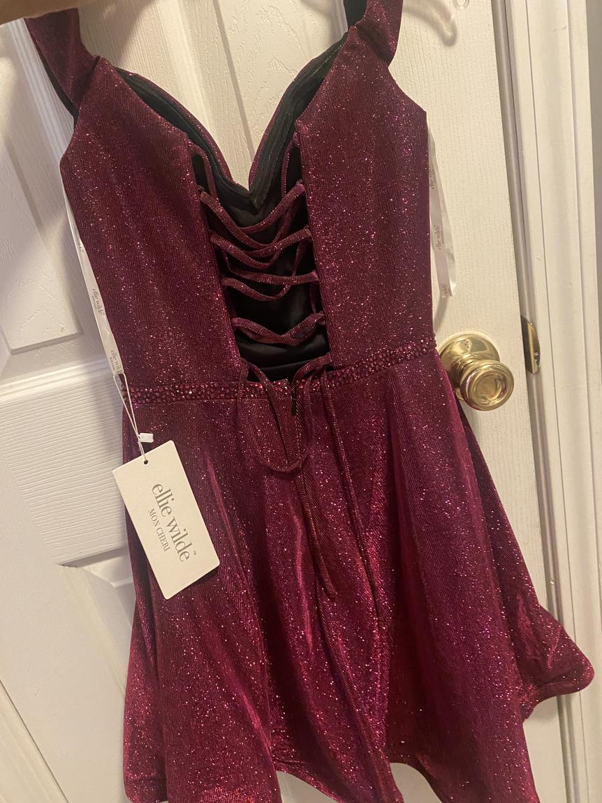Ellie Wilde Size 00 Off The Shoulder Purple Cocktail Dress on Queenly