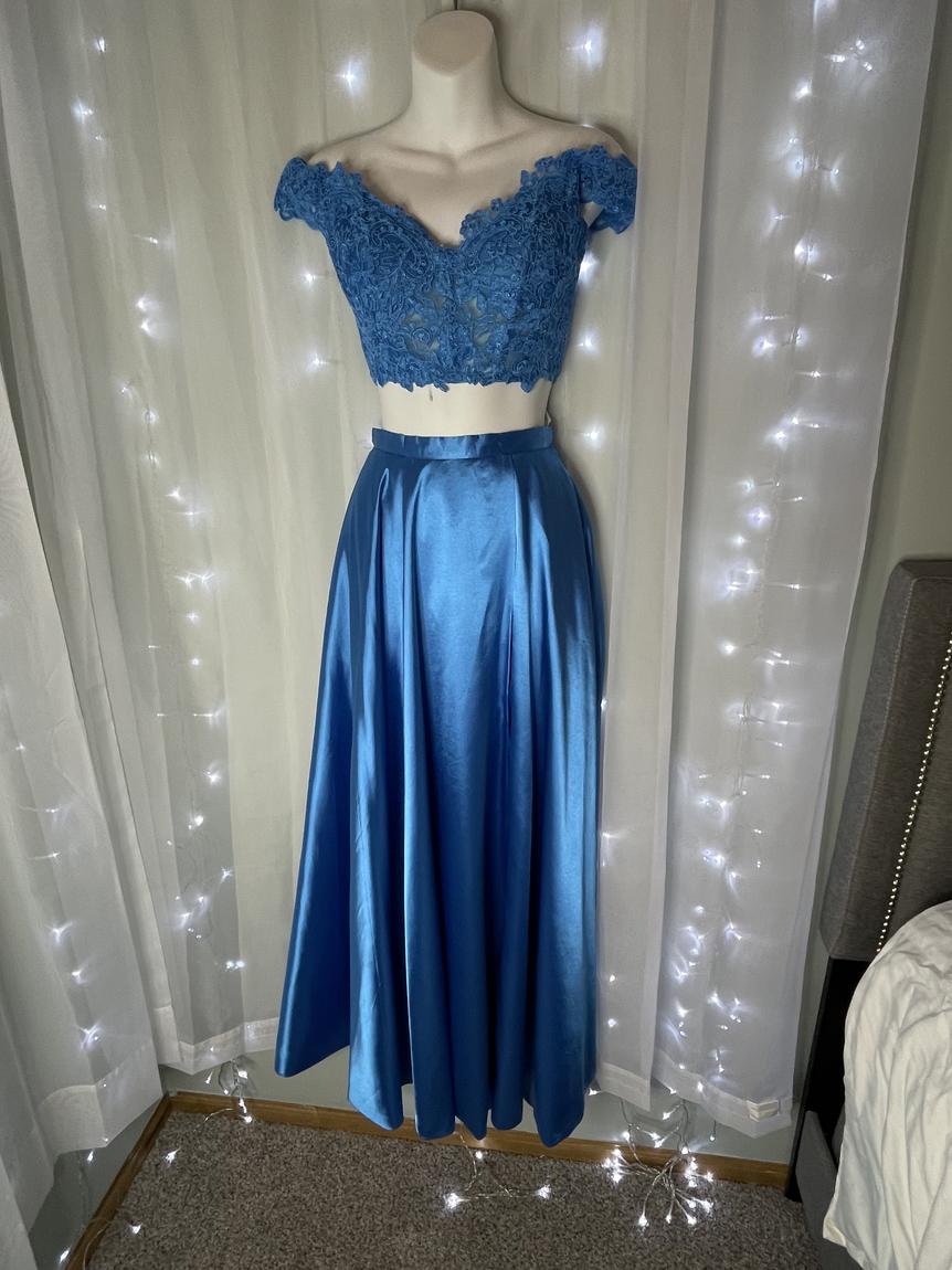 Sherri Hill Size 0 Prom Blue Side Slit Dress on Queenly