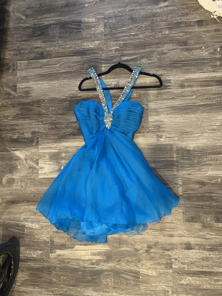 Size 8 Blue A-line Dress on Queenly