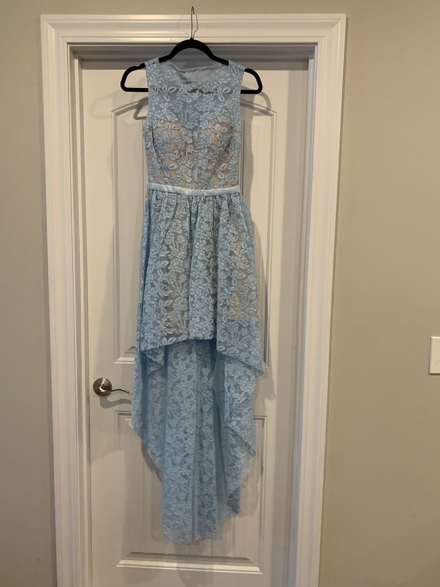 Size 0 Blue Dress With Train on Queenly