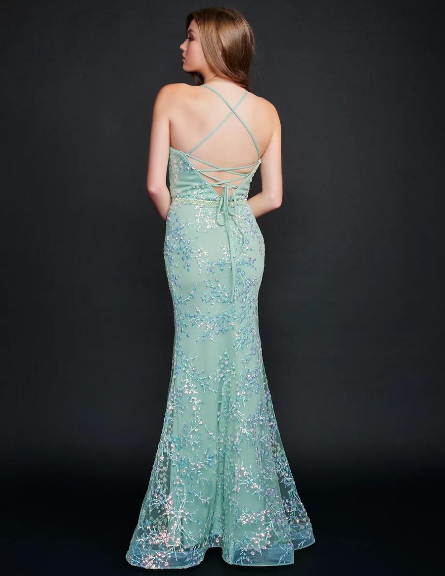 Style 1519 Nina Canacci Size 12 Green Mermaid Dress on Queenly