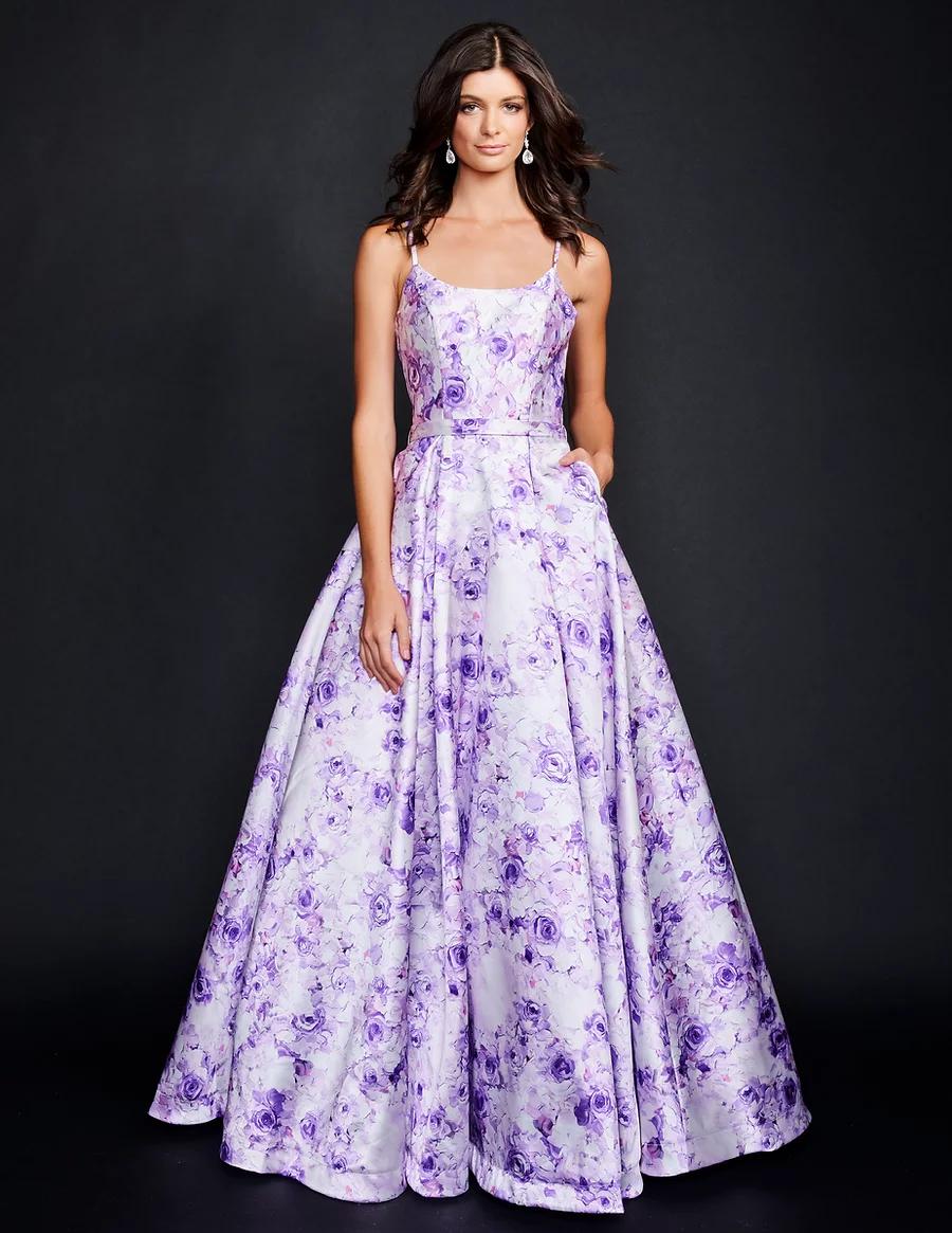 Style 1527 Nina Canacci Size 12 Purple Ball Gown on Queenly