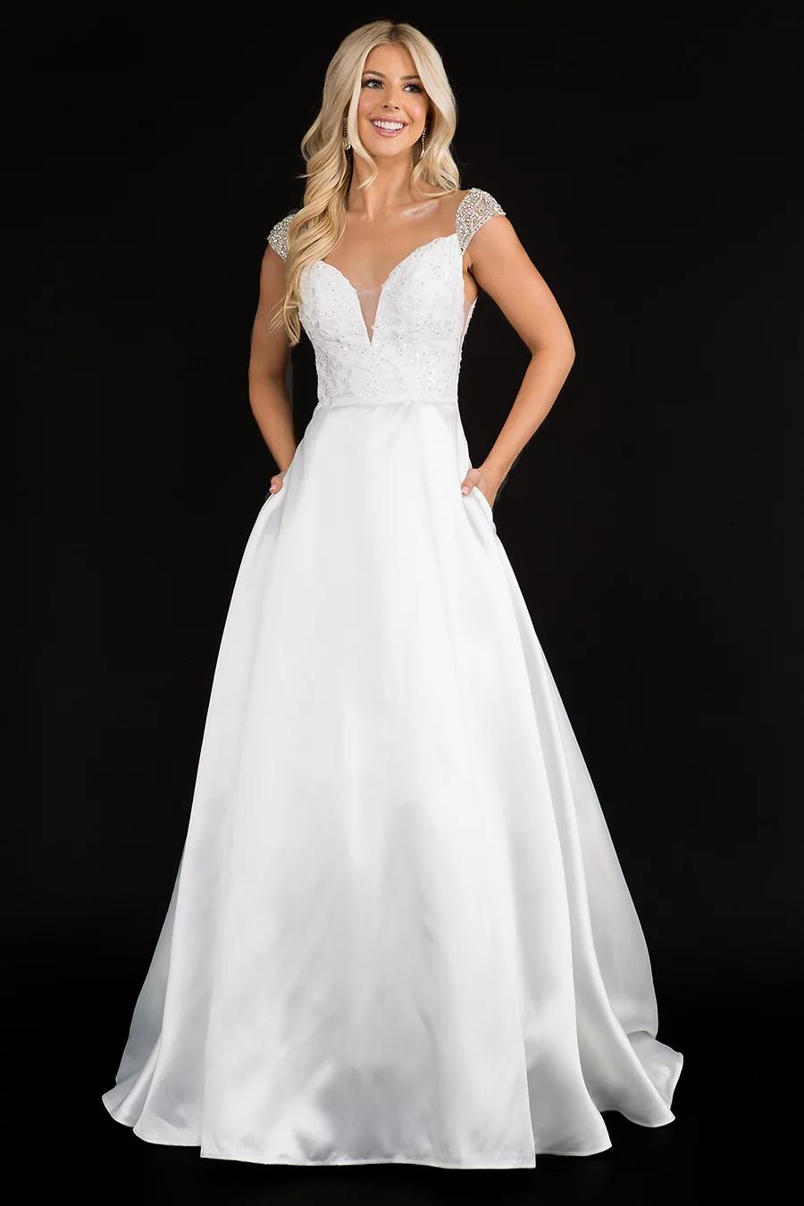 Style 2300 Nina Canacci Size 12 Pageant White A-line Dress on Queenly
