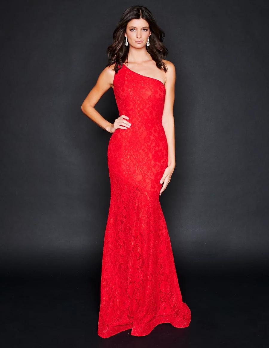 Style 2305 Nina Canacci Size 4 Red Floor Length Maxi on Queenly
