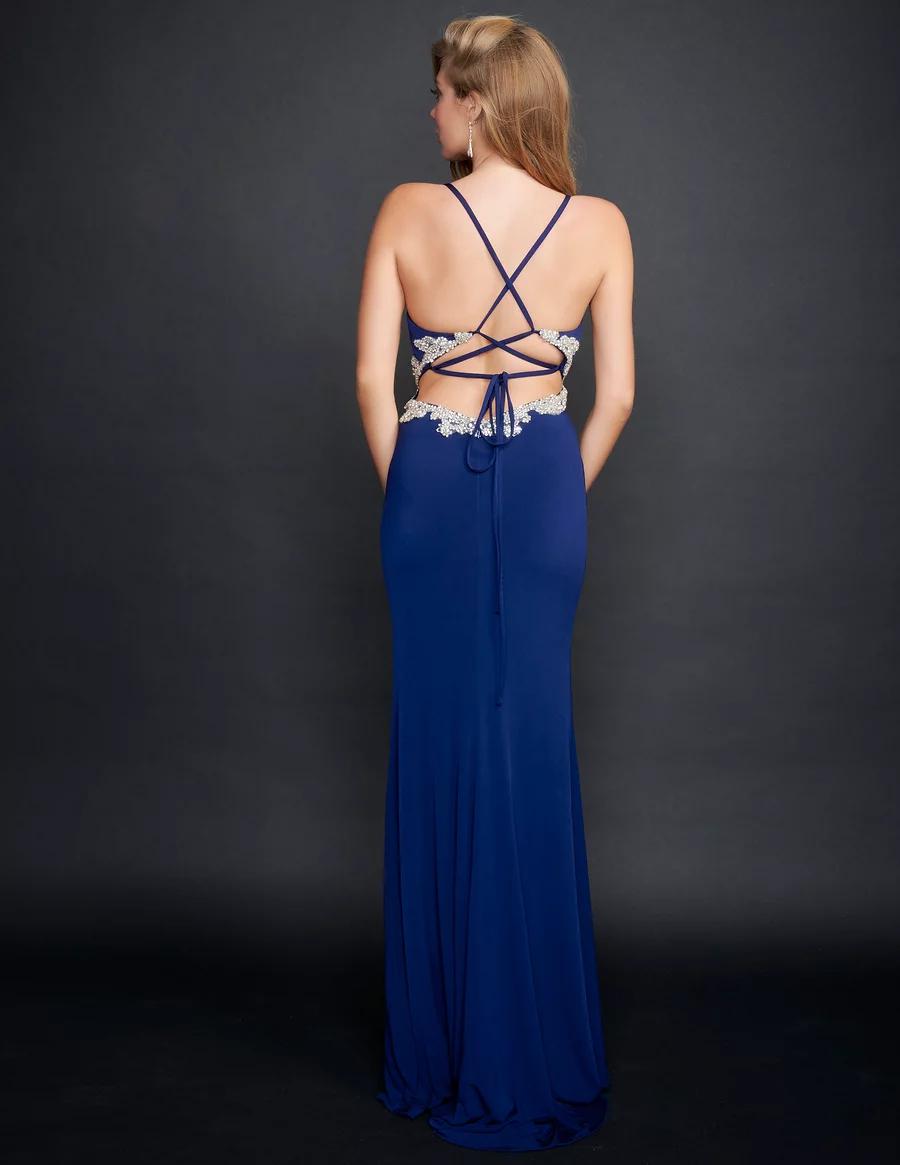 Style 2314 Nina Canacci Size 0 Blue Floor Length Maxi on Queenly