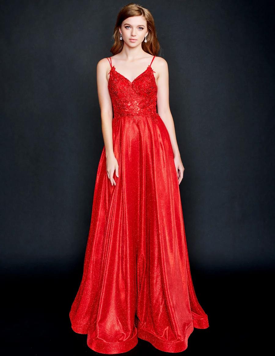 Style 3186 Nina Canacci Size 10 Red A-line Dress on Queenly
