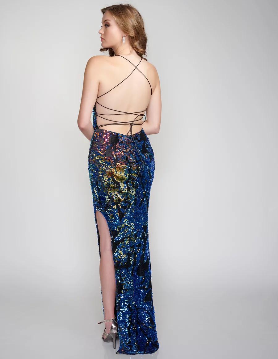 Style 5210 Nina Canacci Size 4 Multicolor Side Slit Dress on Queenly