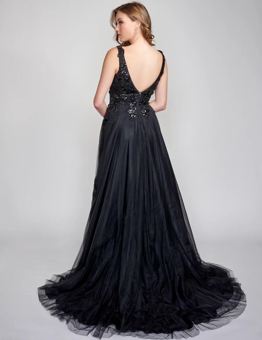 Style 6557 Nina Canacci Size 2 Pageant Black A-line Dress on Queenly