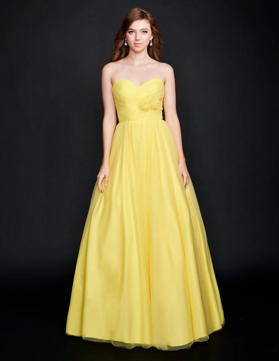 Style 6573 Nina Canacci Size 4 Yellow Ball Gown on Queenly