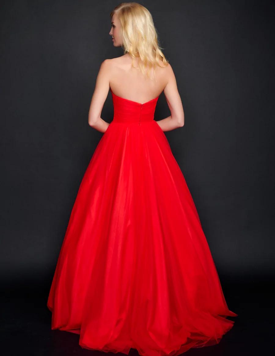 Style 6573 Nina Canacci Size 4 Strapless Red Ball Gown on Queenly