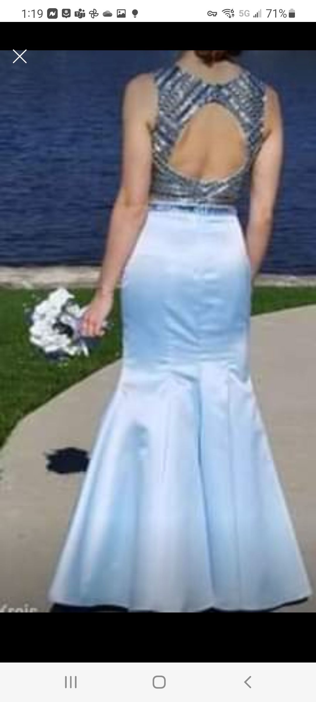 Size 2 Prom Sequined Blue Mermaid Dress on Queenly