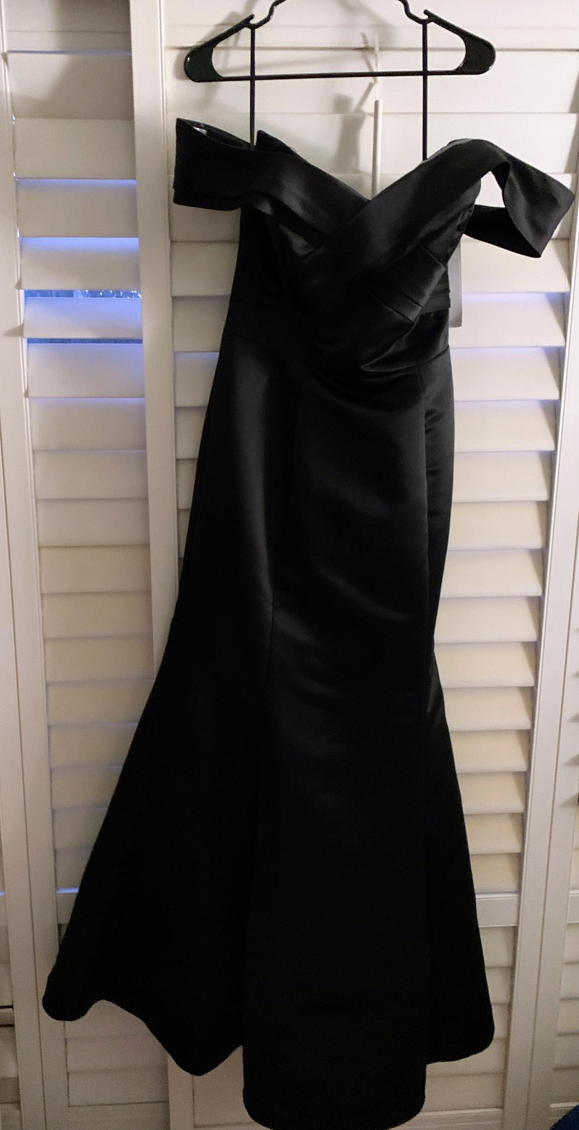 Haley page occasions Size 14 Bridesmaid Black Mermaid Dress on Queenly