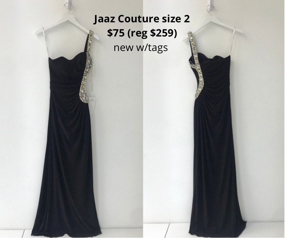 Jasz Couture Black Size 2 One Shoulder 70 Off Straight Dress on Queenly