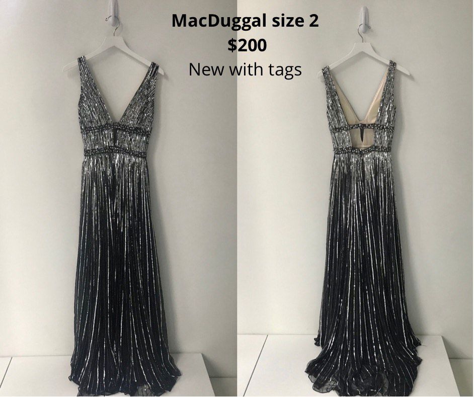 Mac Duggal Size 2 Prom Sequined Black A-line Dress on Queenly