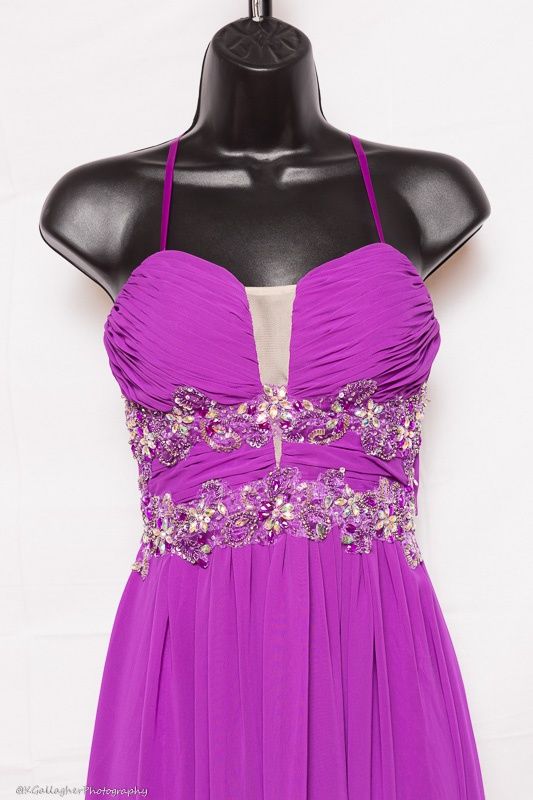 B. Darlin Size 4 Bridesmaid Strapless Sequined Purple A-line Dress on Queenly