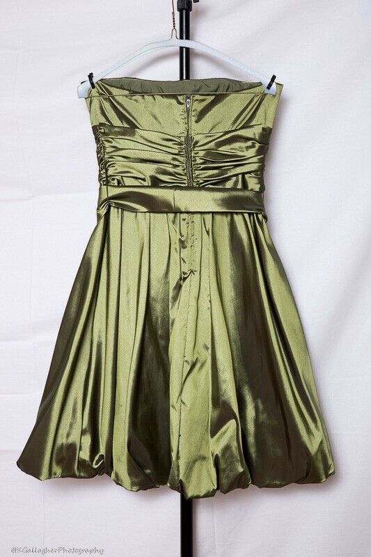 Style Never Altered David's Bridal Size 8 Bridesmaid Strapless Green Cocktail Dress on Queenly