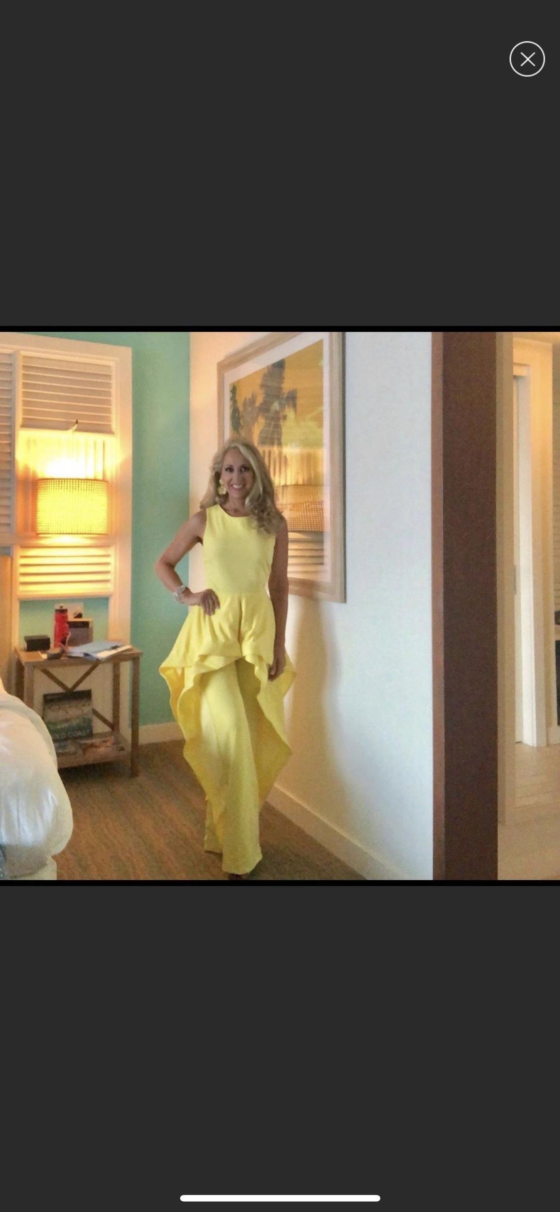 Size 2 Pageant Interview Yellow Formal Jumpsuit on Queenly