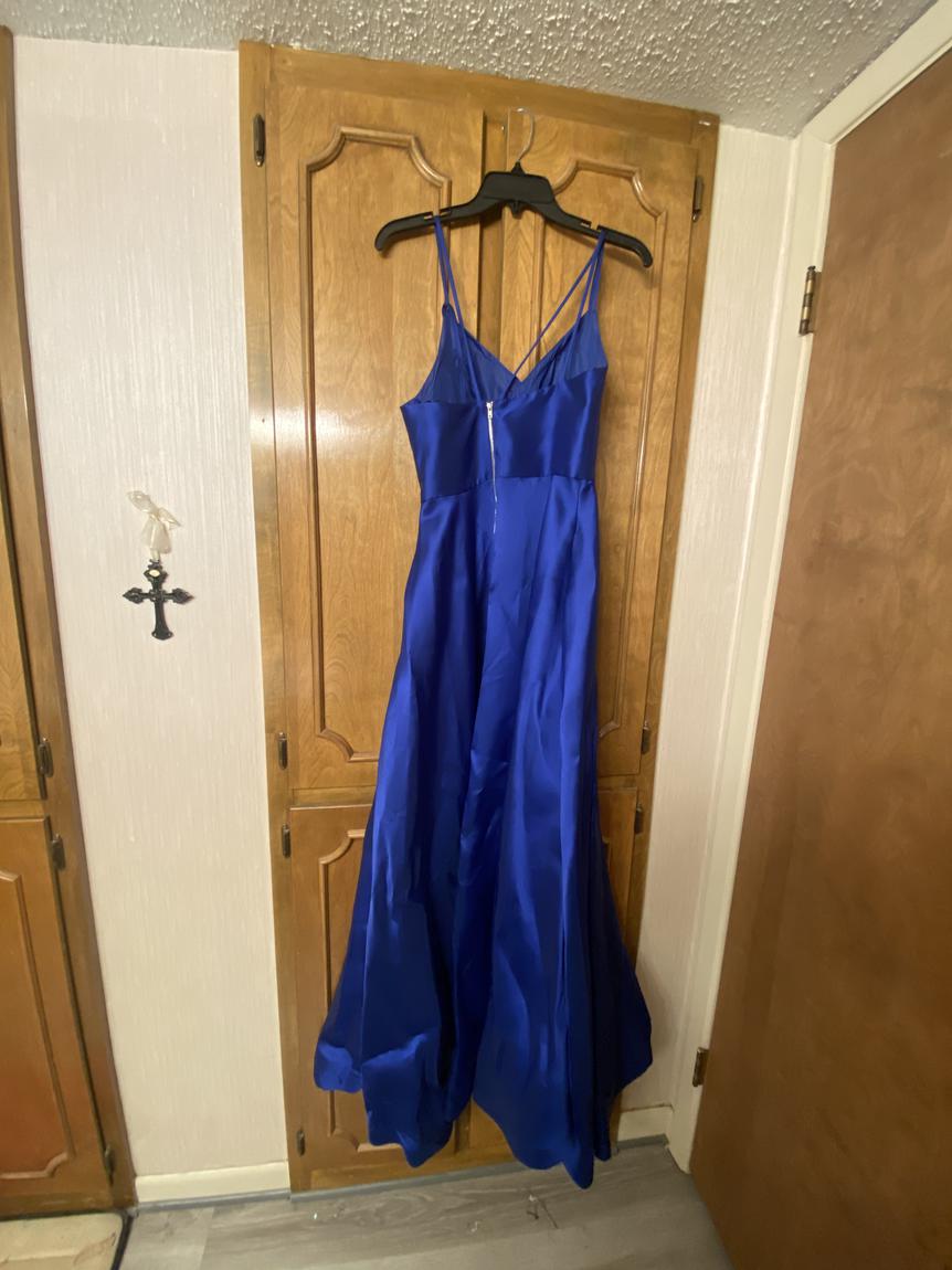 Size 0 Prom Royal Blue Ball Gown on Queenly