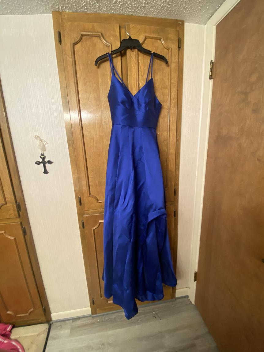 Size 0 Prom Royal Blue Ball Gown on Queenly