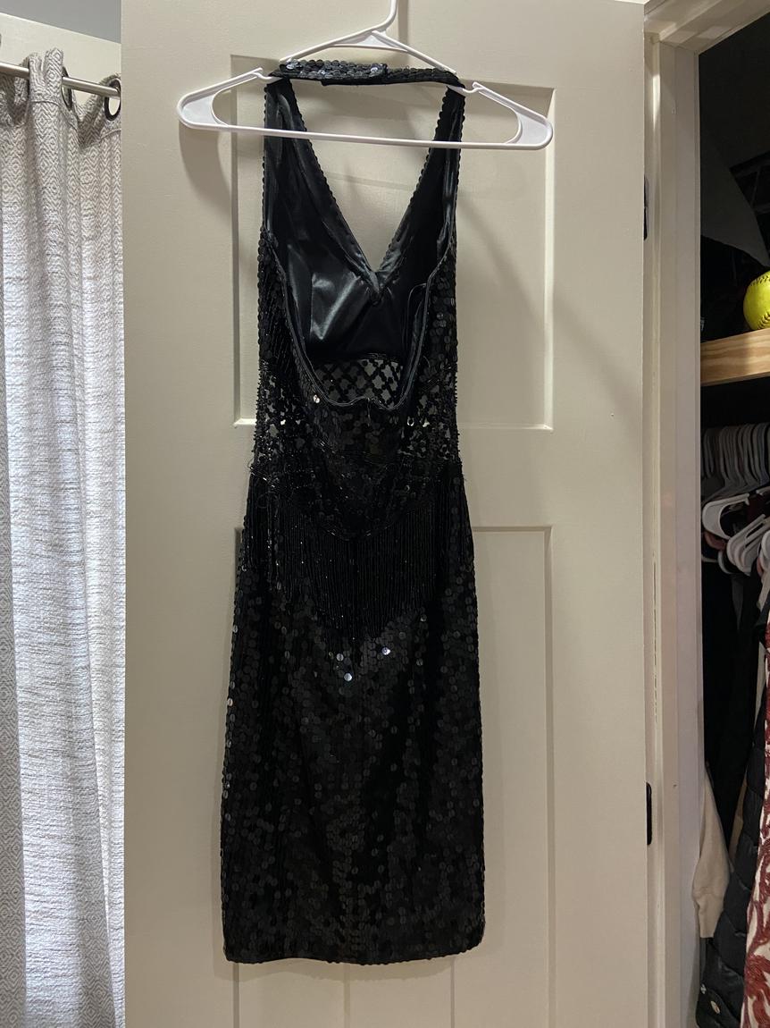 Size 6 Homecoming Halter Black Cocktail Dress on Queenly