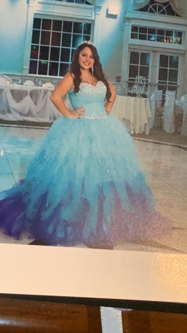 MoriLee Plus Size 16 Blue Ball Gown on Queenly