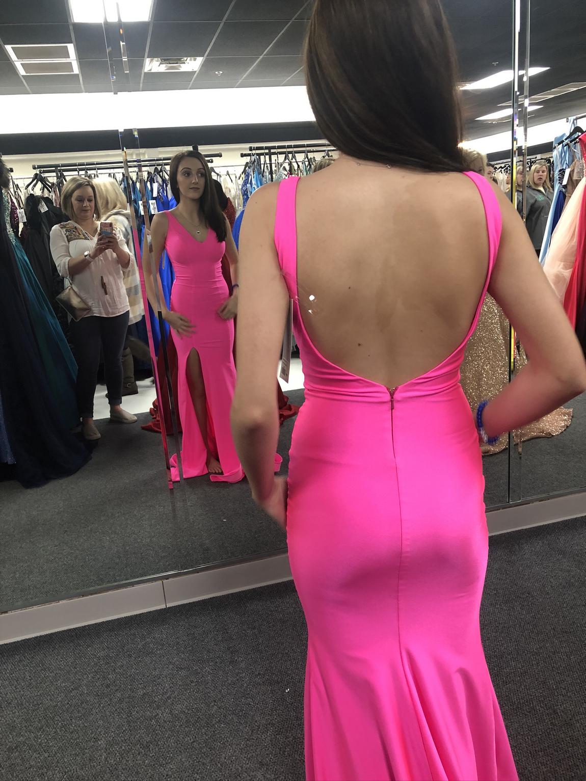 Jessica Angel Size 00 Prom Hot Pink Side Slit Dress on Queenly
