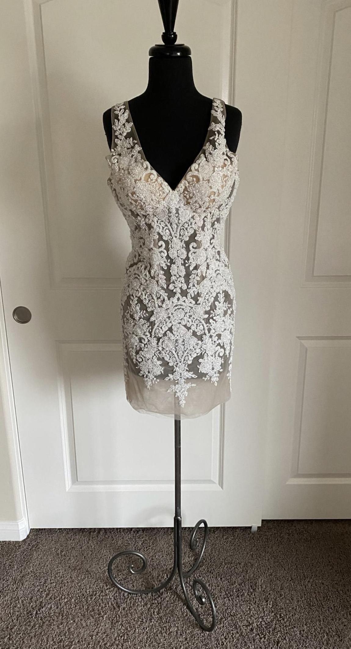 Rene Atelier Couture Size 2 Lace White Cocktail Dress on Queenly