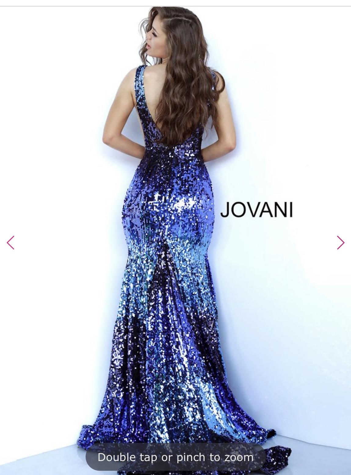 Size 0 Prom Sequined Blue Mermaid Dress on Queenly