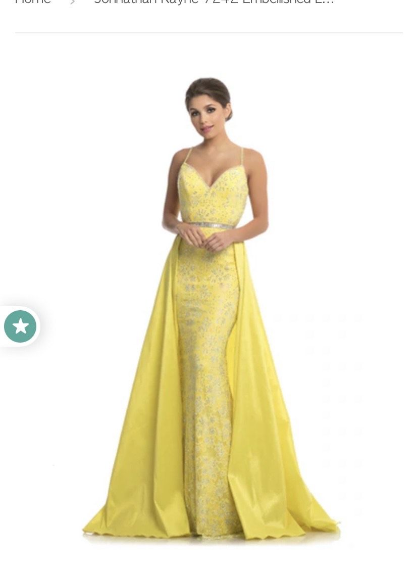 Johnathan Kayne Size 4 Prom Sequined Yellow Floor Length Maxi on Queenly