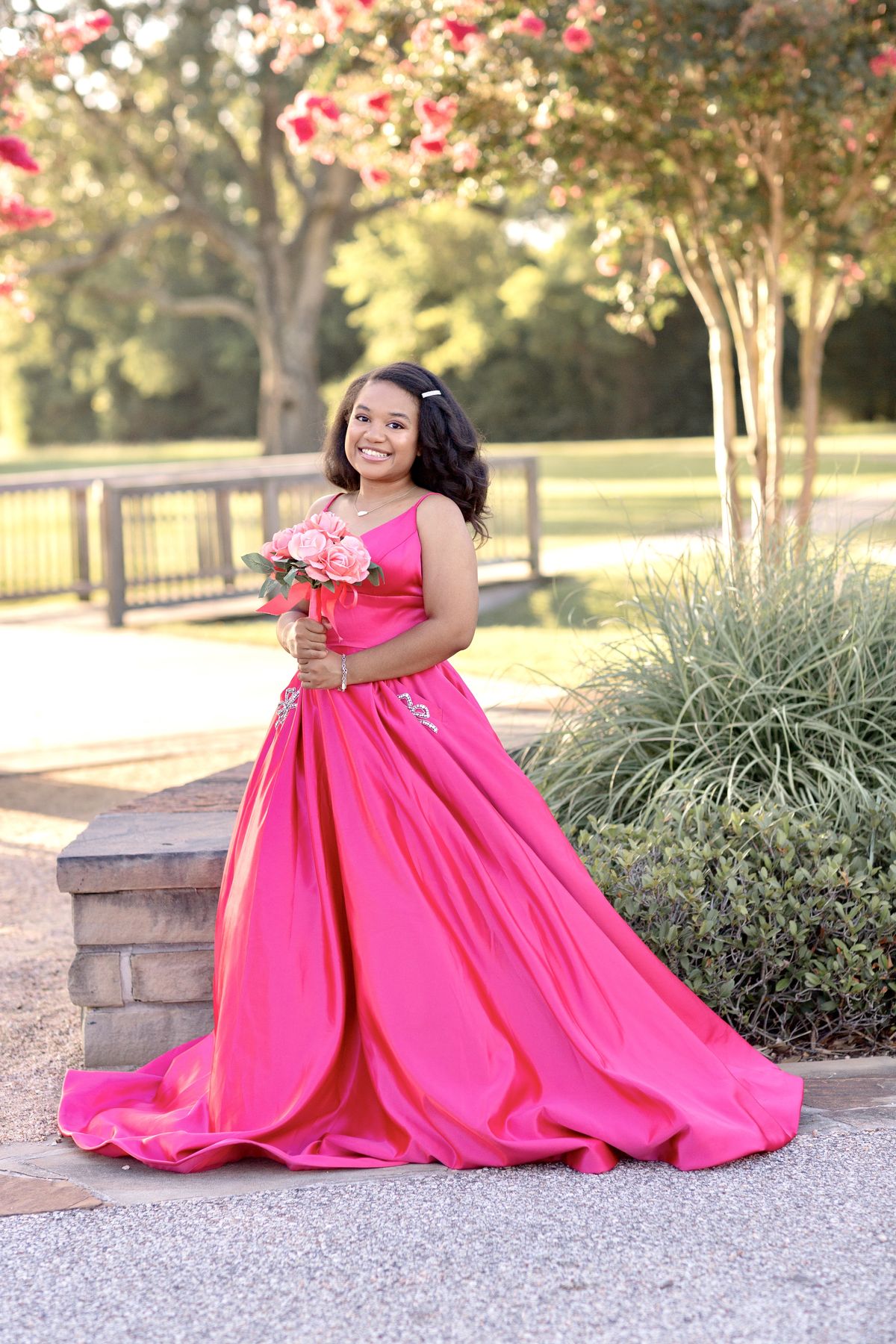 Sherri Hill Size 4 Prom Sequined Hot Pink Ball Gown on Queenly
