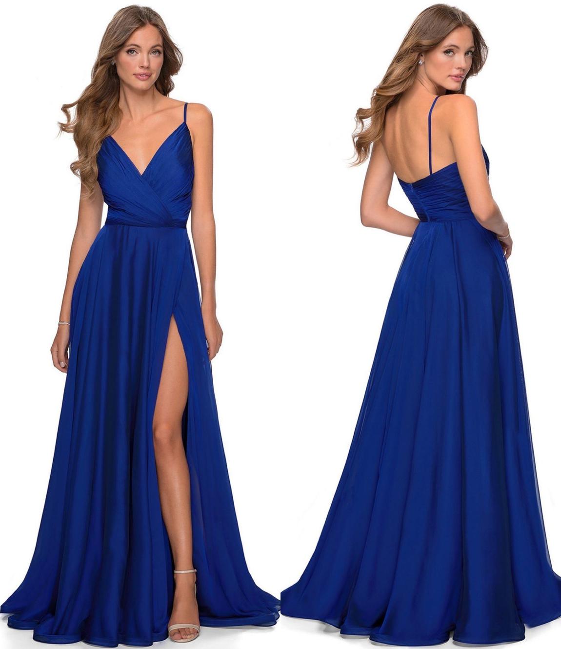 La Femme Size 0 Bridesmaid Blue Side Slit Dress on Queenly
