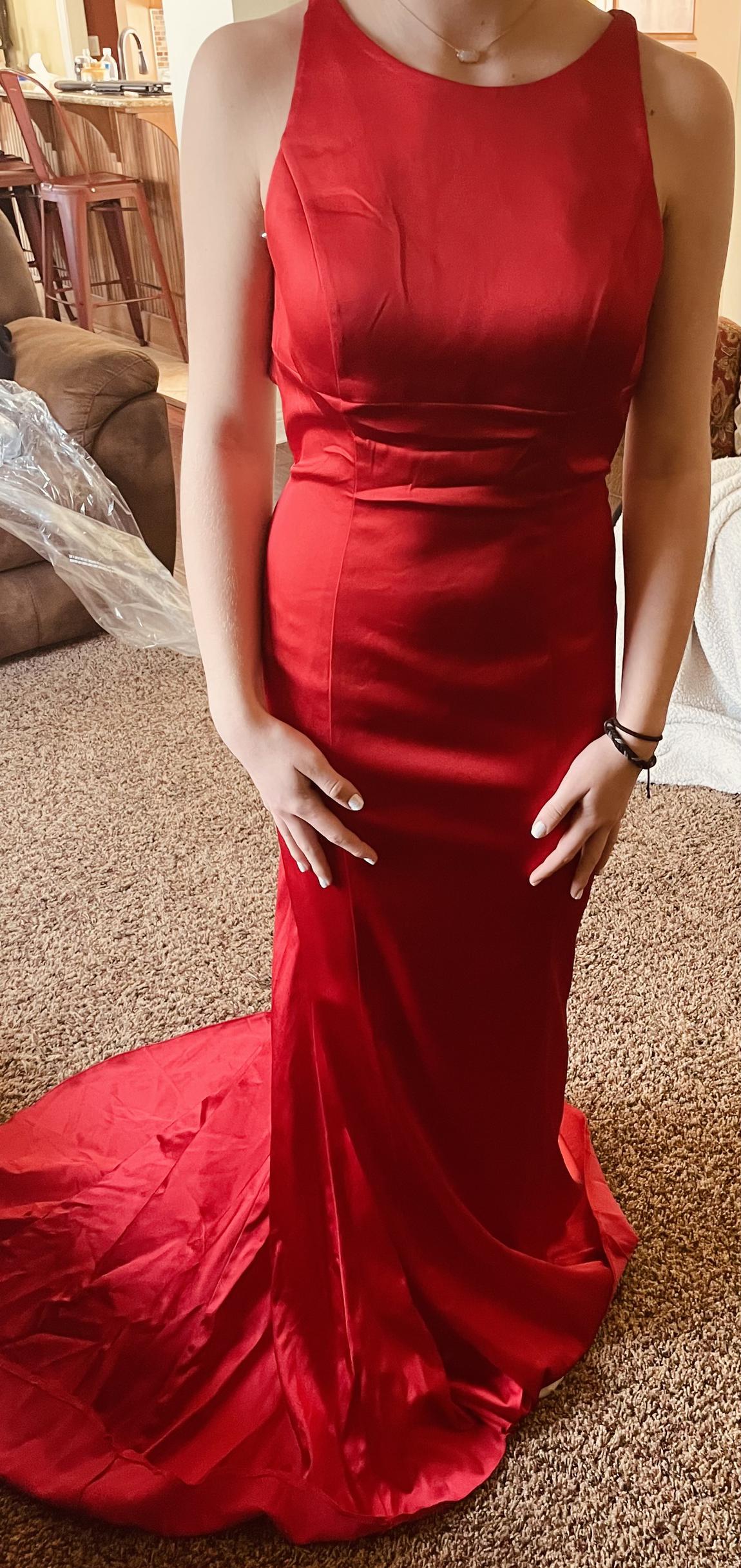 Sherri Hill Size 8 Prom High Neck Red Mermaid Dress on Queenly
