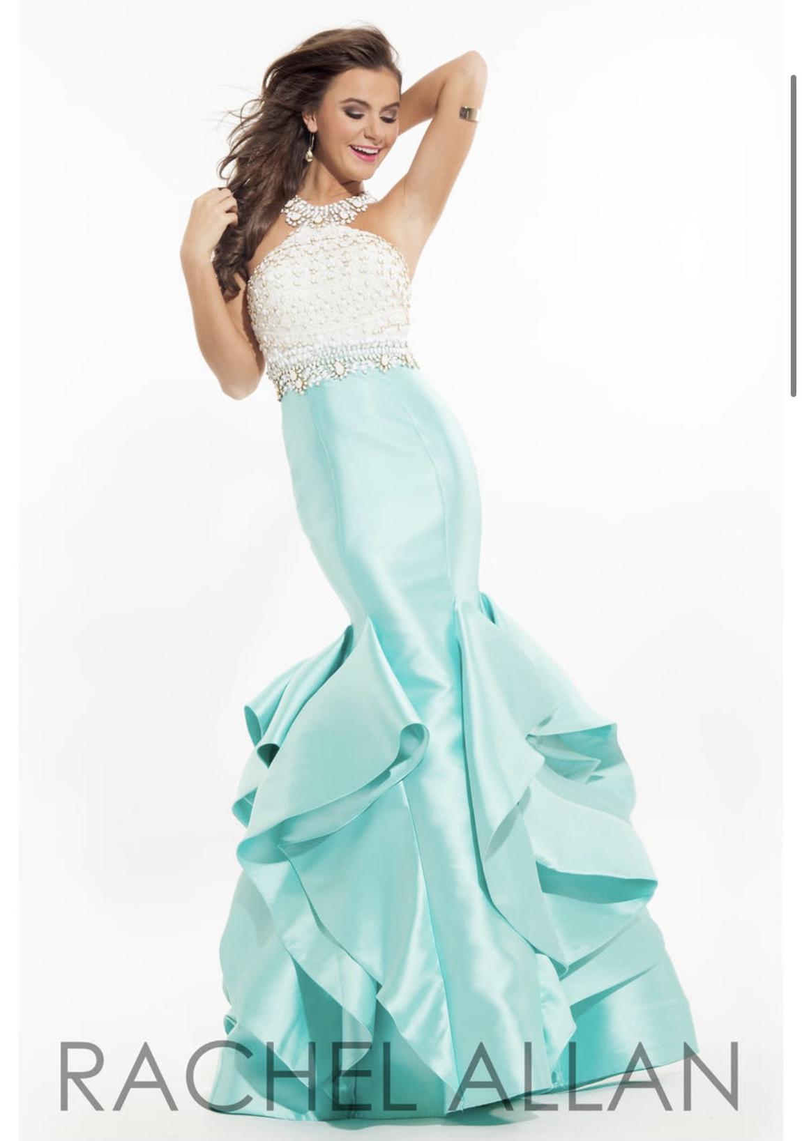 Rachel Allan Size 4 Prom Turquoise Blue Mermaid Dress on Queenly