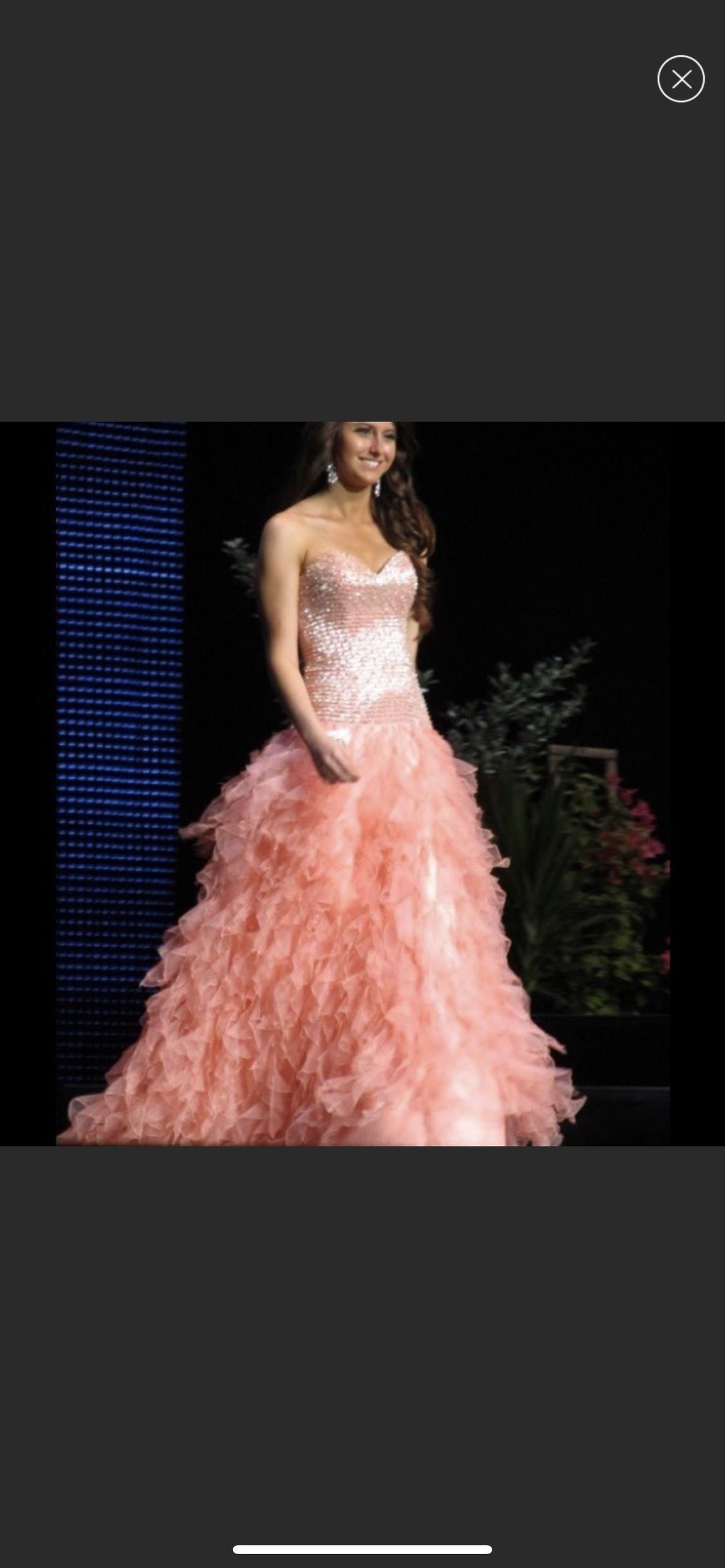 Jovani Size 4 Pageant Coral Ball Gown on Queenly