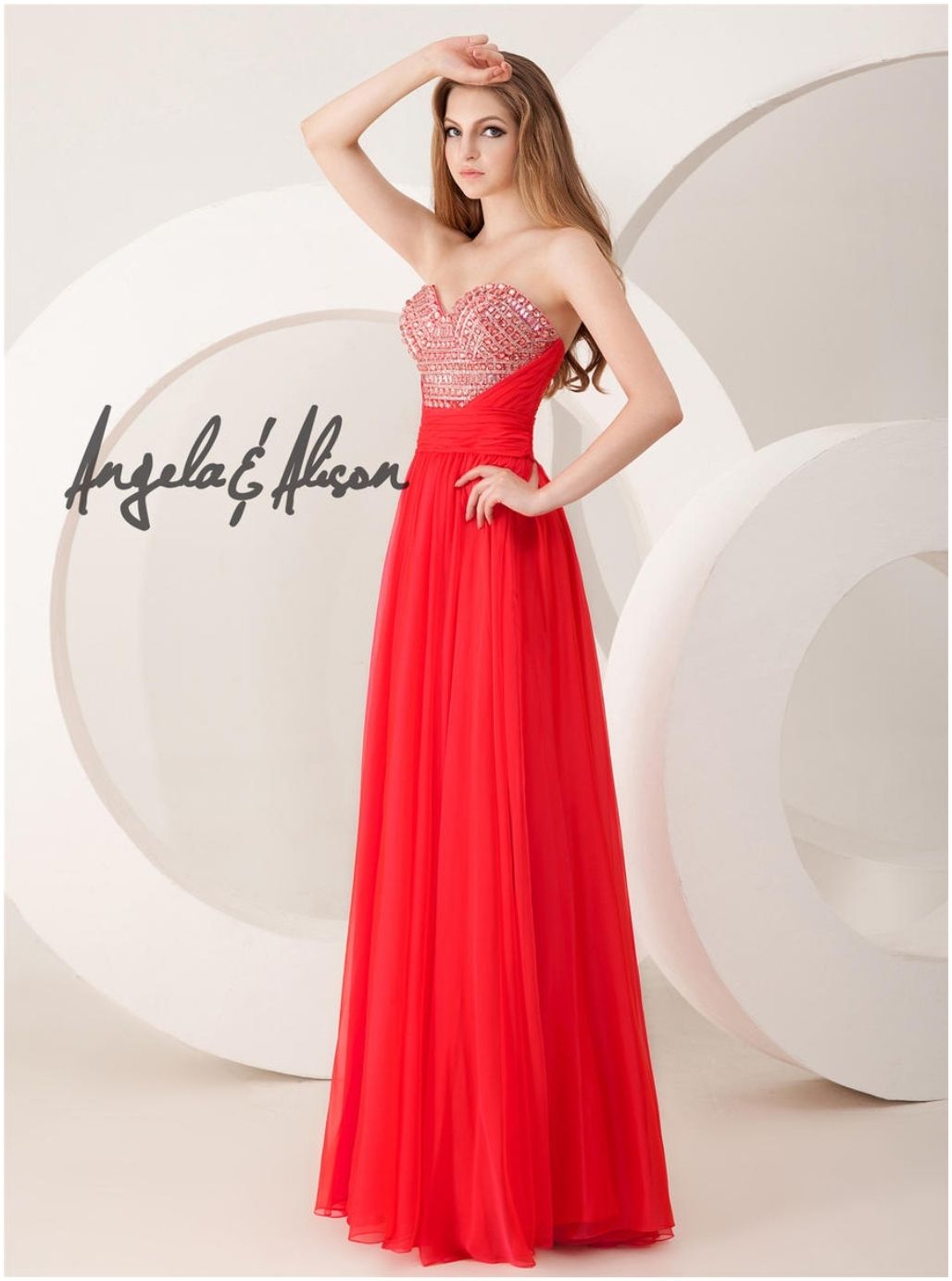 Style 41023 Angela and Alison Size 2 Red A-line Dress on Queenly