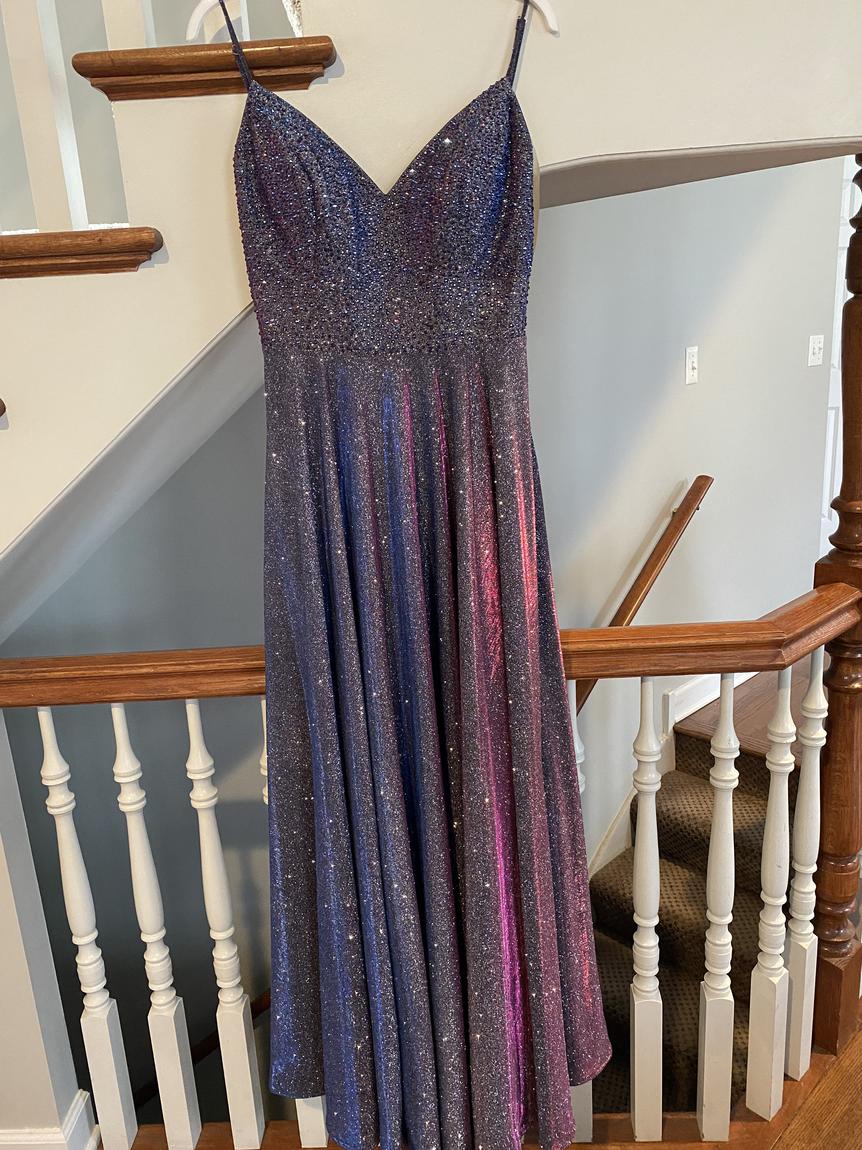 Size 10 Prom Sequined Purple A-line Dress on Queenly