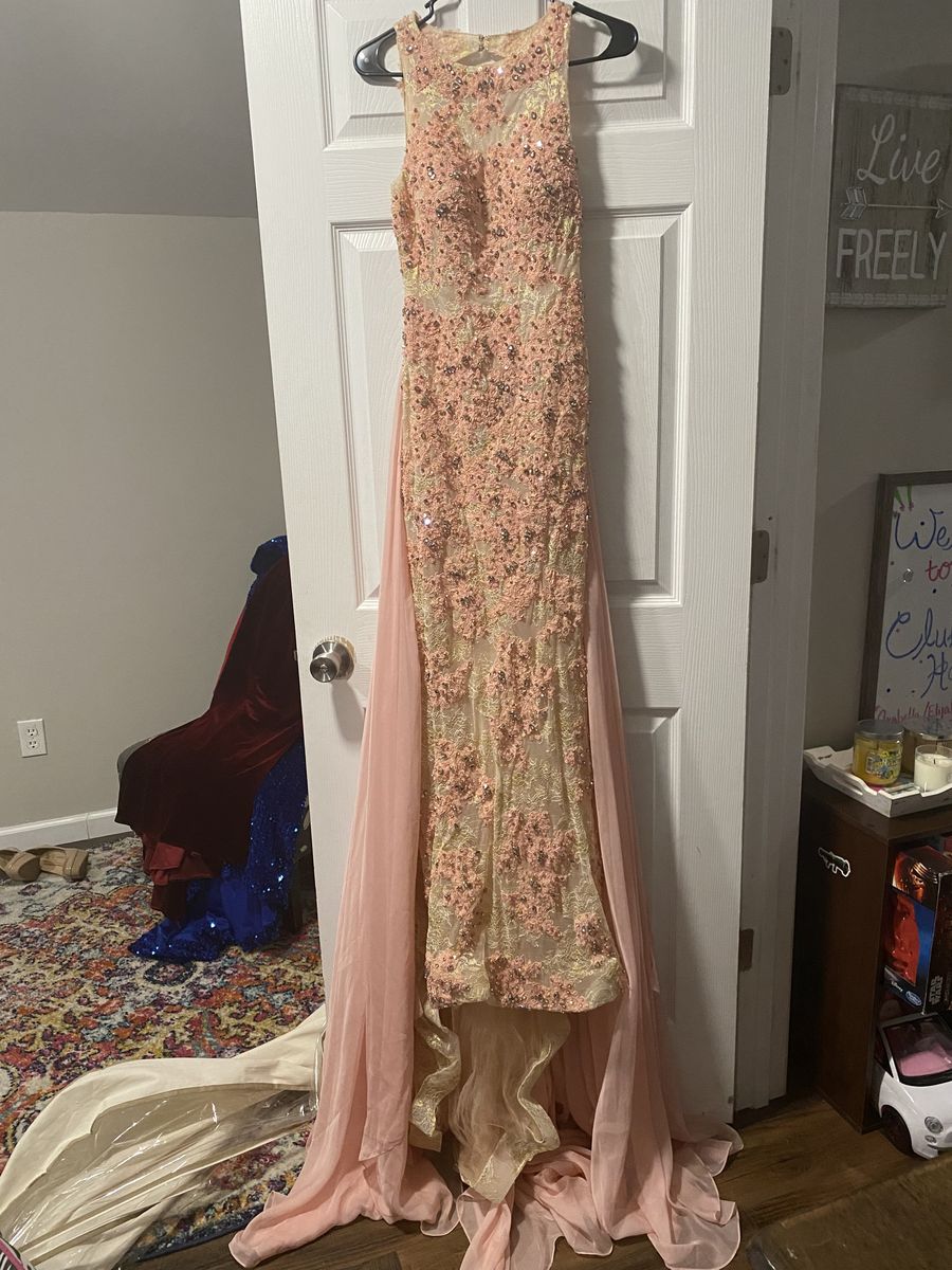 Mac Duggal Size 4 Prom Lace Light Pink Floor Length Maxi on Queenly