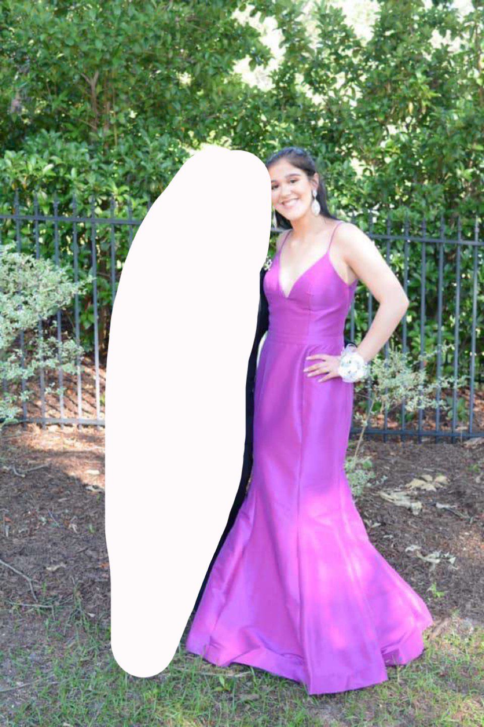 Jovani Size 10 Sheer Purple Mermaid Dress on Queenly