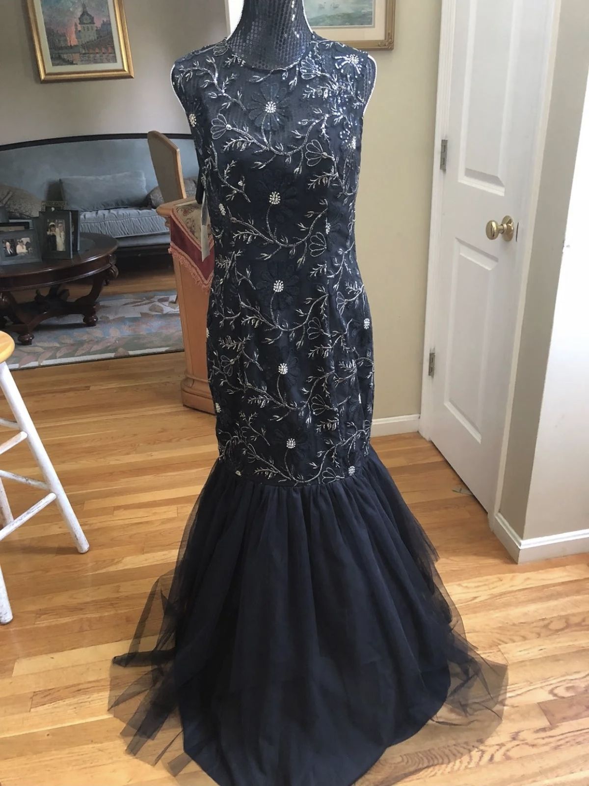 Alfred Angelo Size 12 Prom Sequined Black Mermaid Dress on Queenly